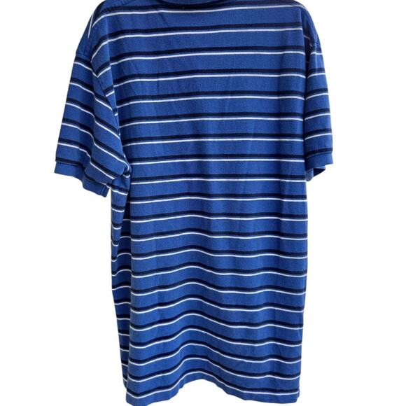 Polo Ralph Lauren Men's Medium Blue Striped Short Sleeve Polo Shirt Classic - Picture 4 of 5